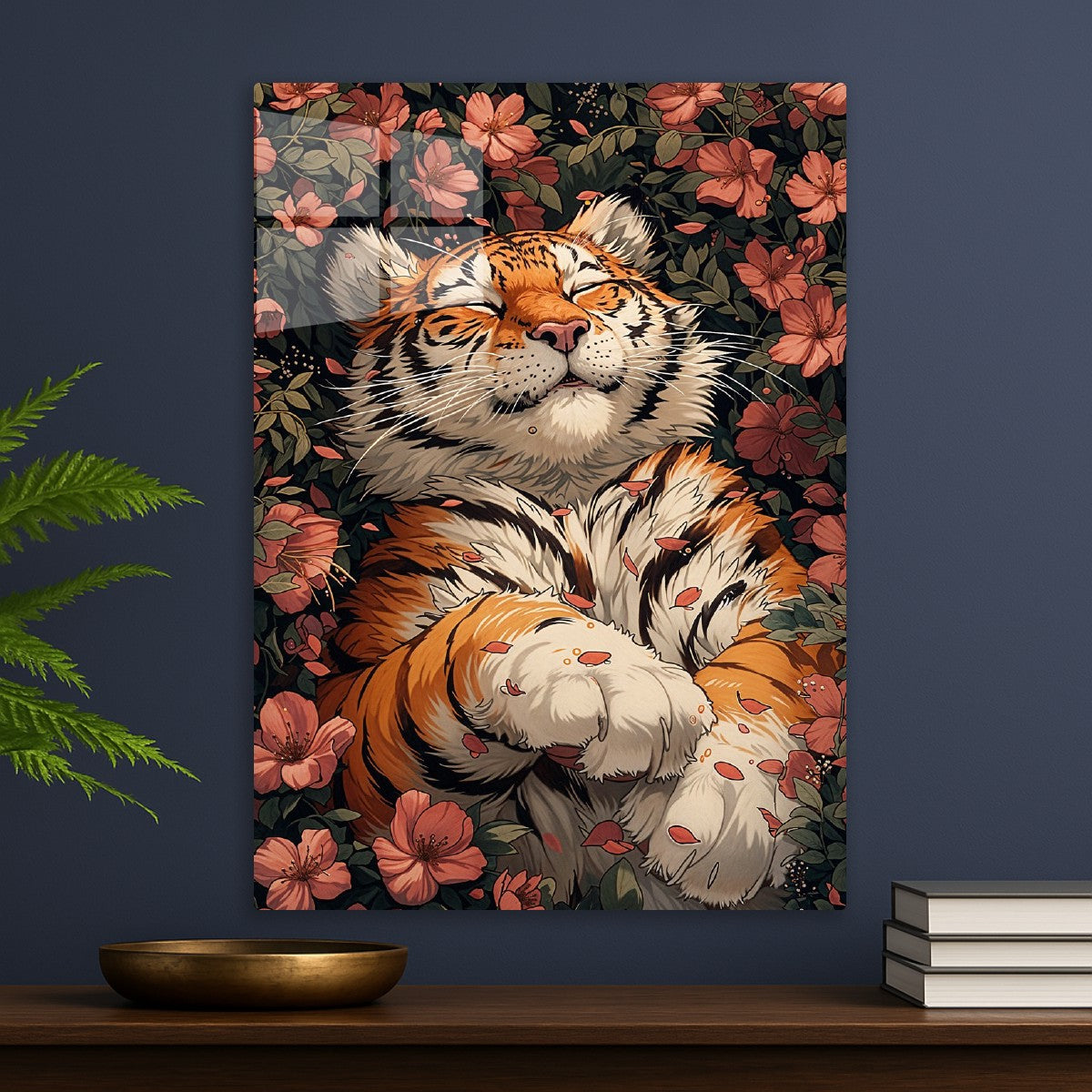 Sleeping Tiger in Blossom Gard