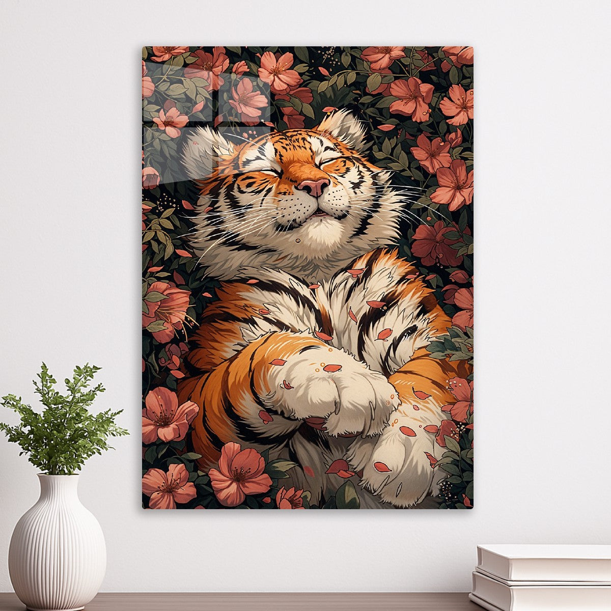 Sleeping Tiger in Blossom Gard