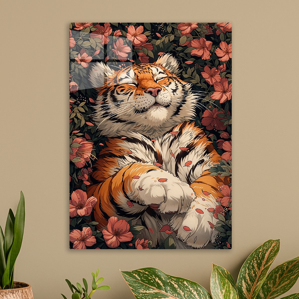 Sleeping Tiger in Blossom Gard