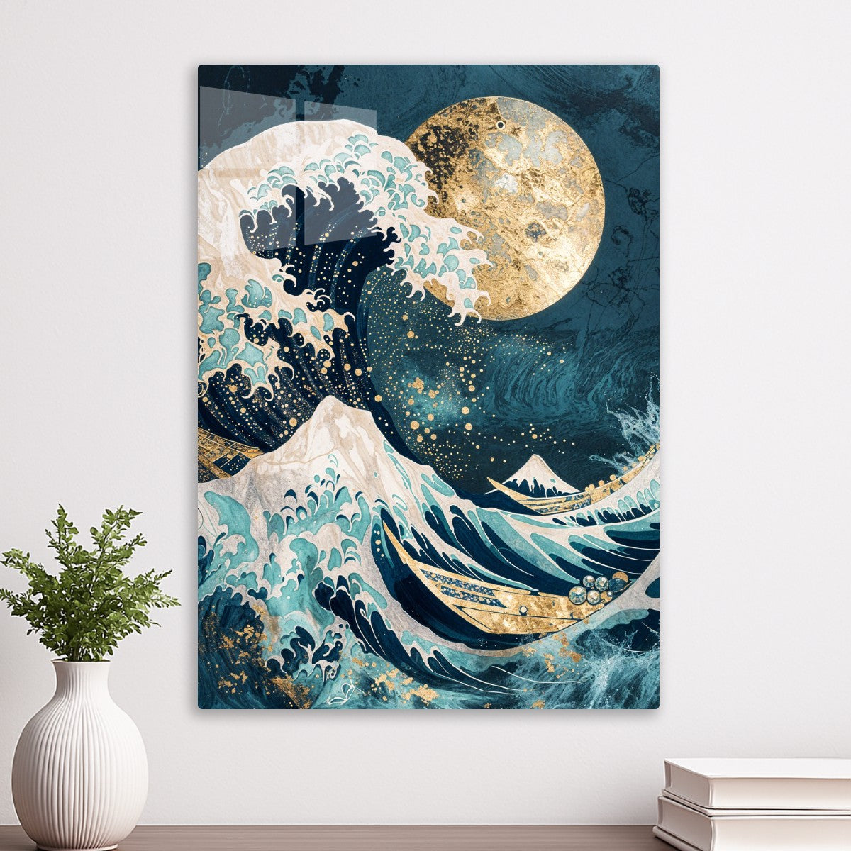 Golden Tsunami Under the Moon