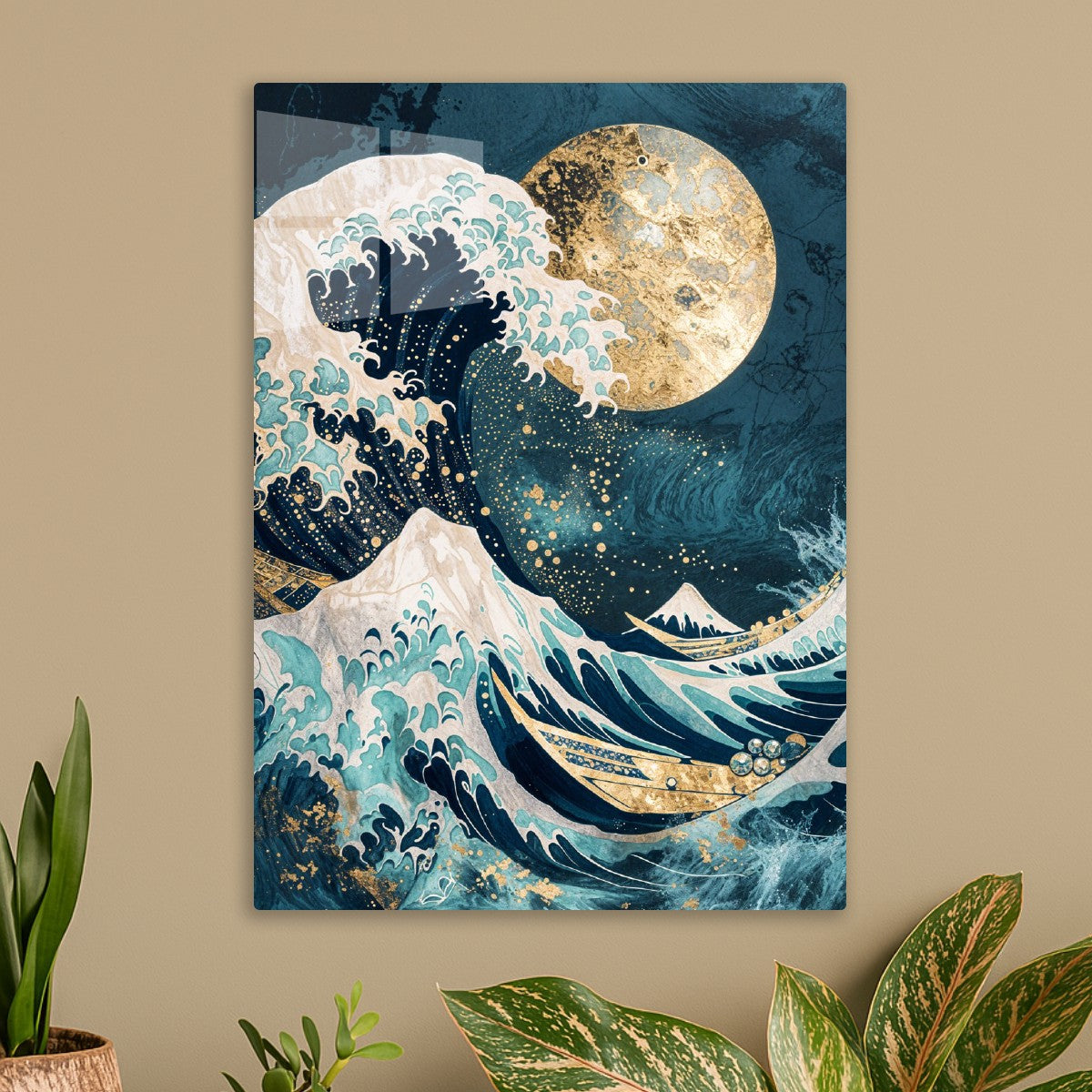 Golden Tsunami Under the Moon
