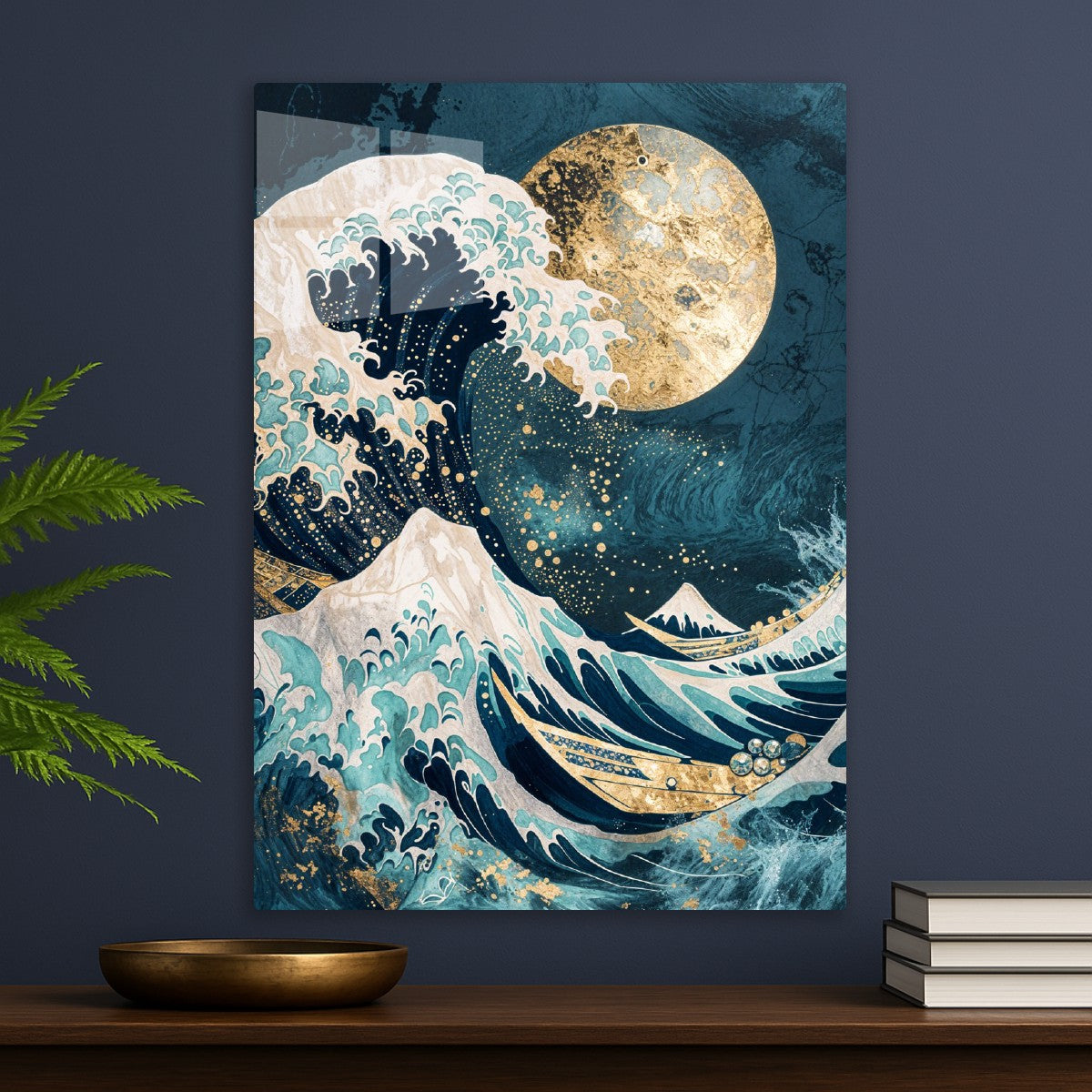 Golden Tsunami Under the Moon
