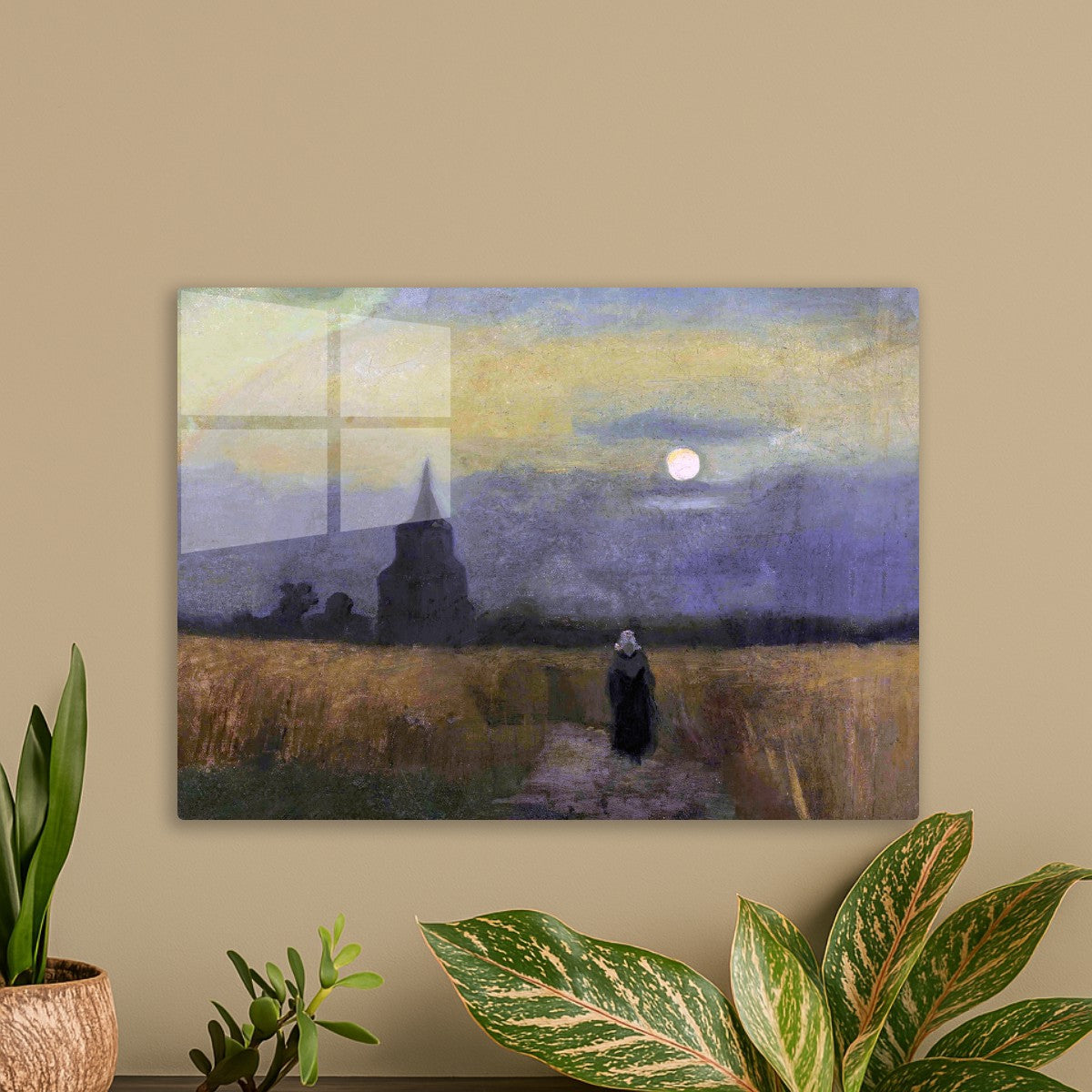 The Old Tower at Dusk moon