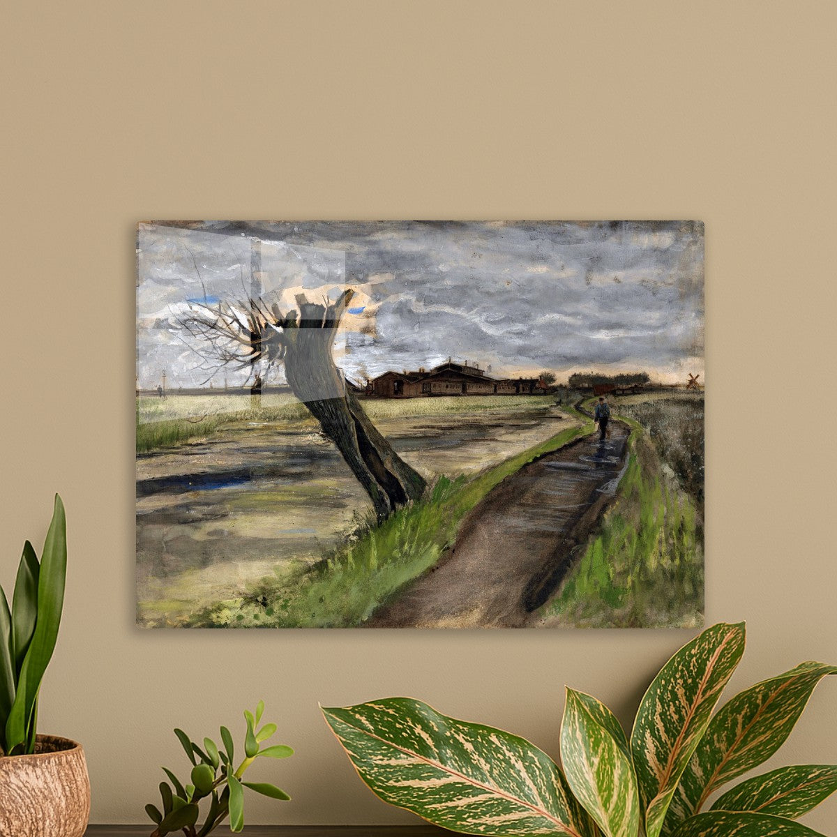 Pollard Willow tress painting