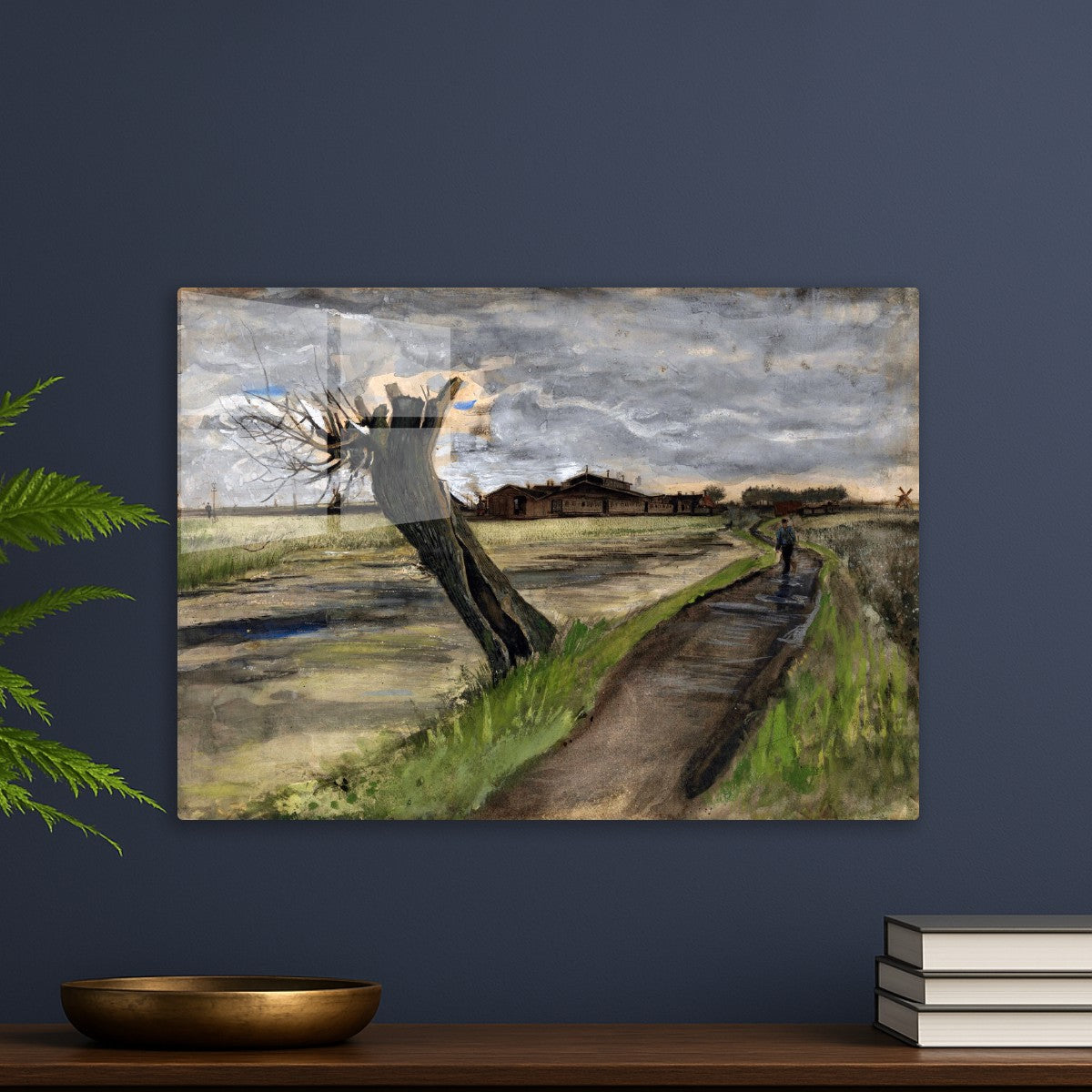 Pollard Willow tress painting