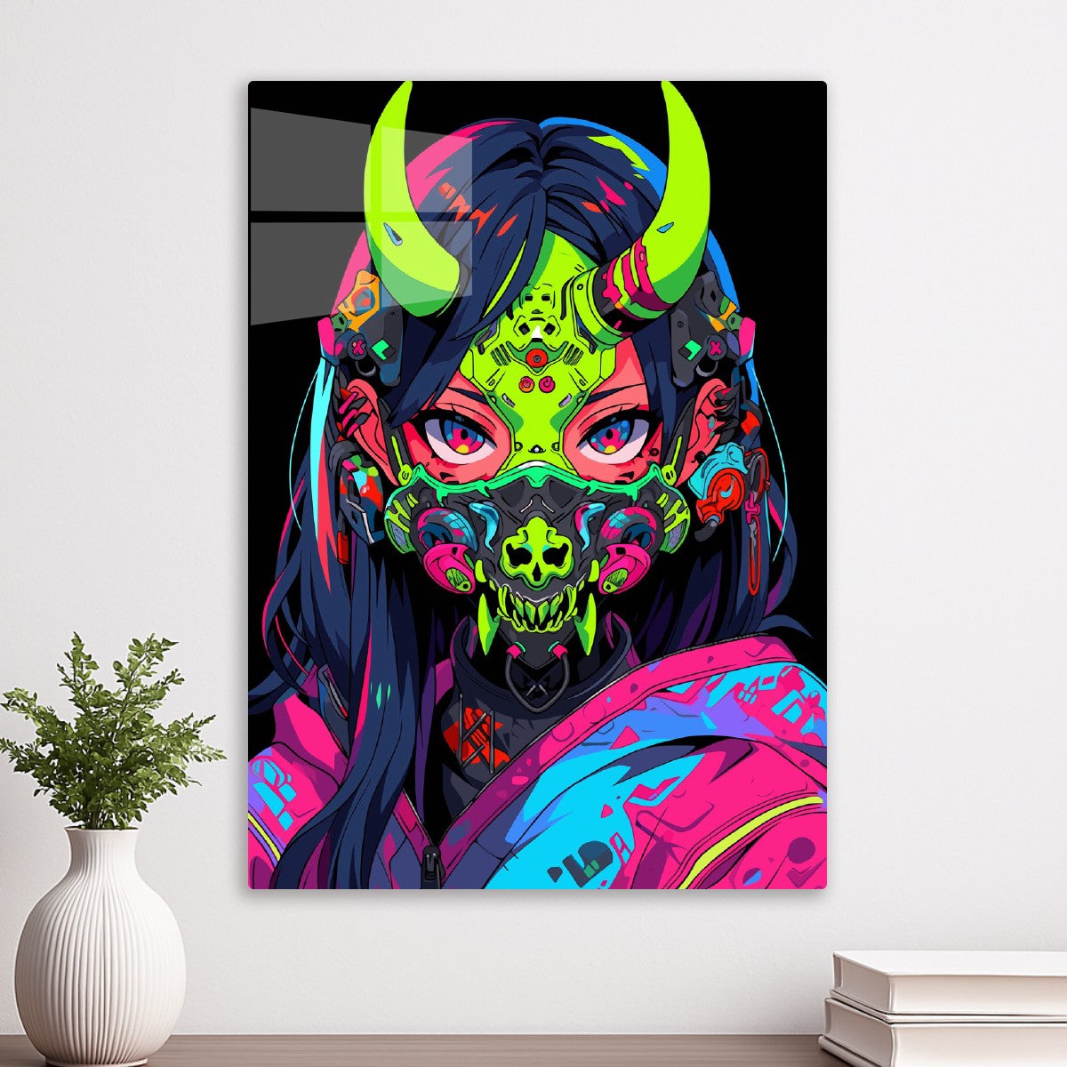 Neon Oni Cyberpunk Girl
