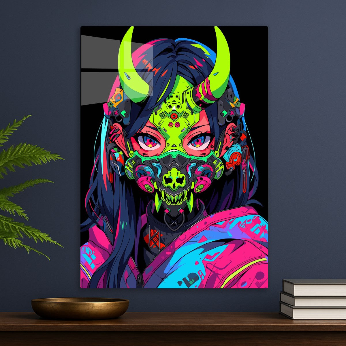 Neon Oni Cyberpunk Girl