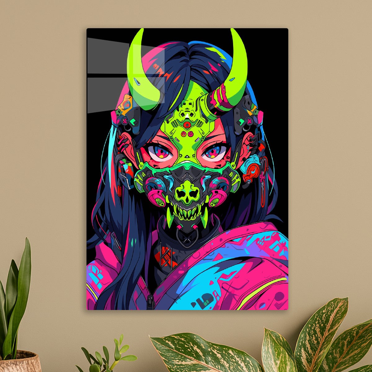 Neon Oni Cyberpunk Girl