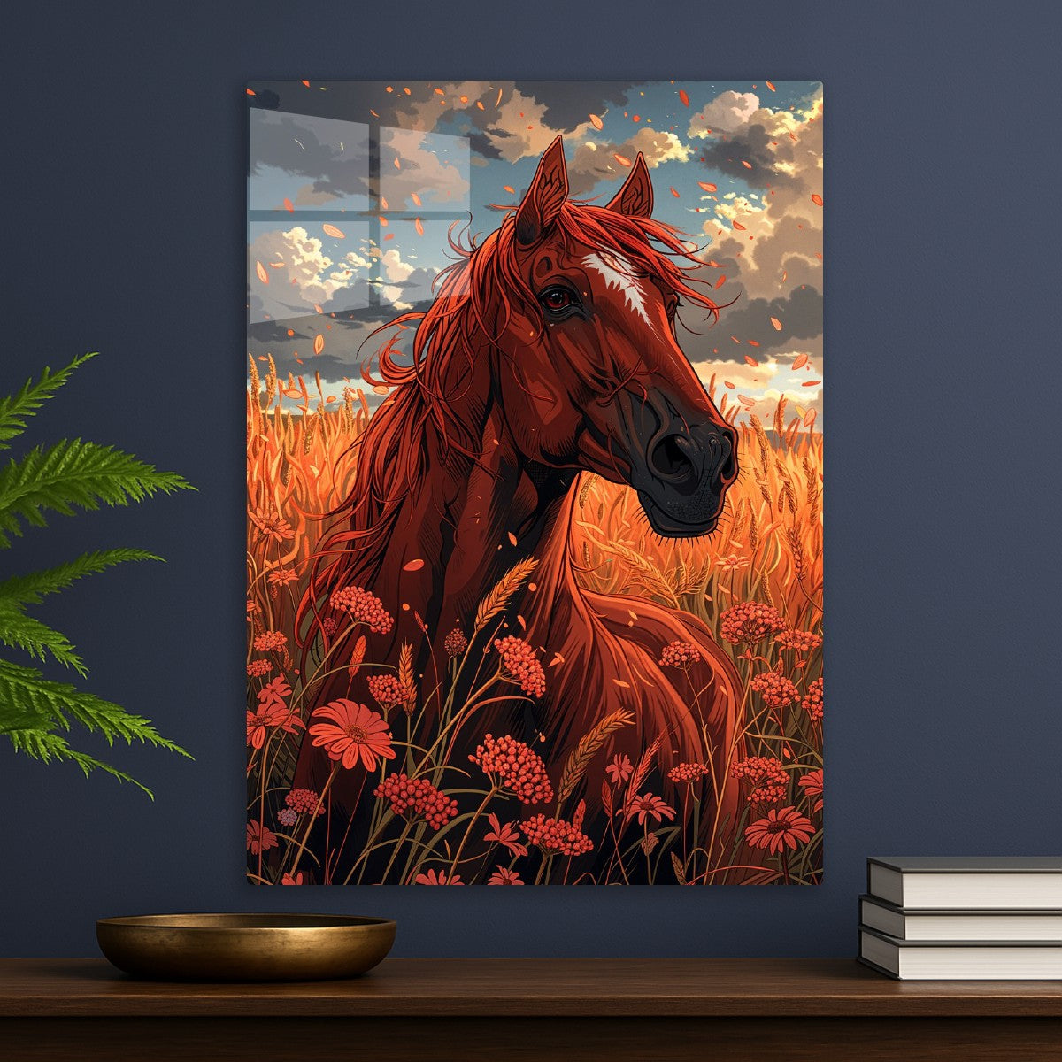 Majestic Horse in Golden Field