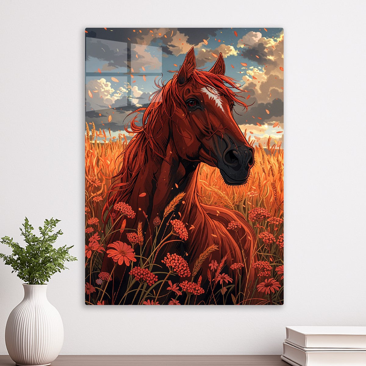 Majestic Horse in Golden Field