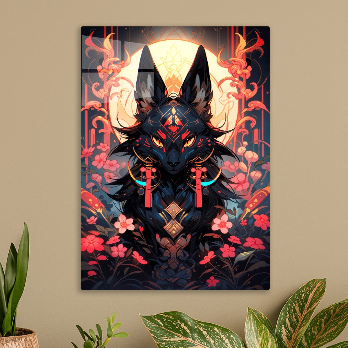 Moonlit Black Fox Spirit