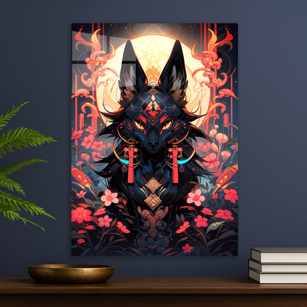 Moonlit Black Fox Spirit