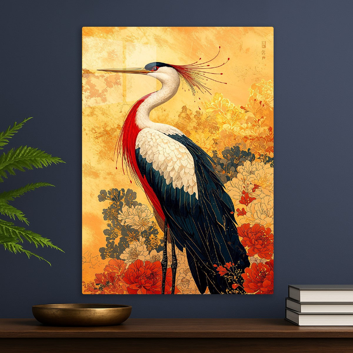 Golden Crane of Eternal Bloom