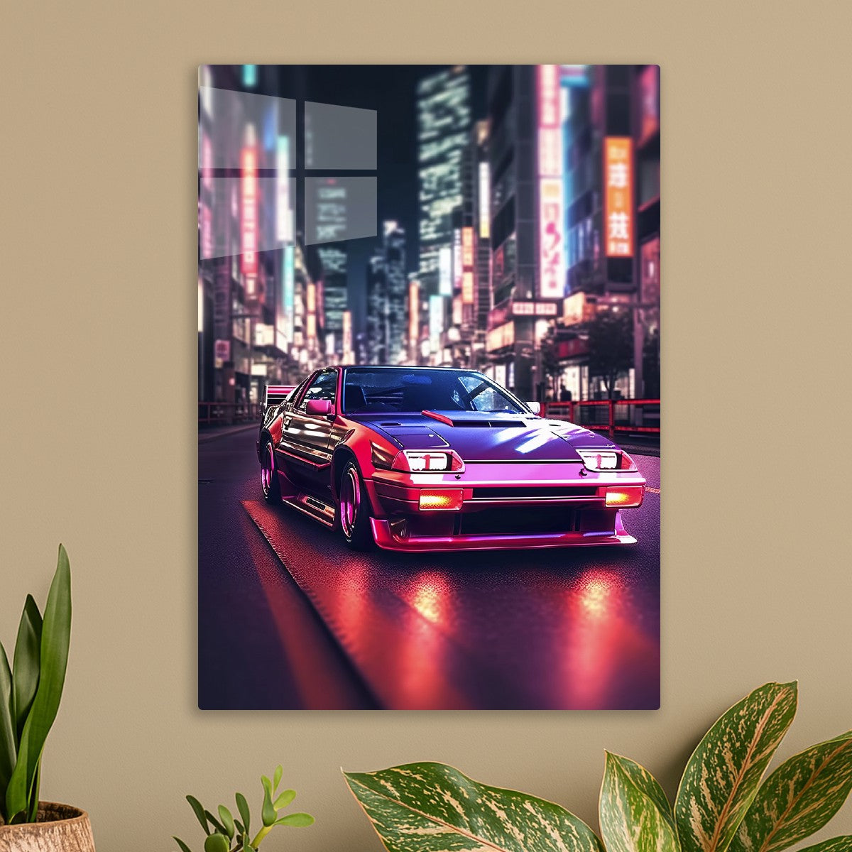 Toyota, synthwave city street