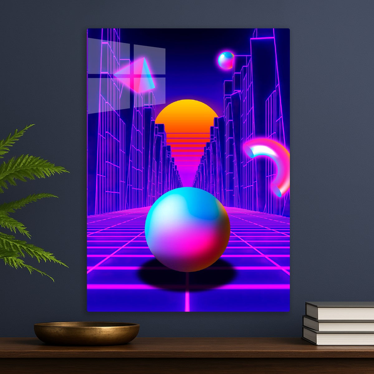 Neon sunset, trench and sphere