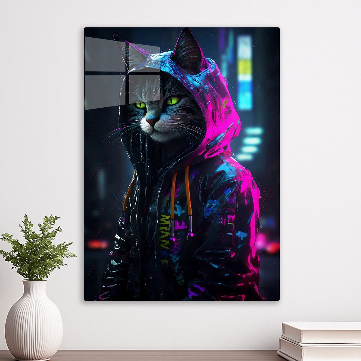 Cyberpunk Future Cat Neon