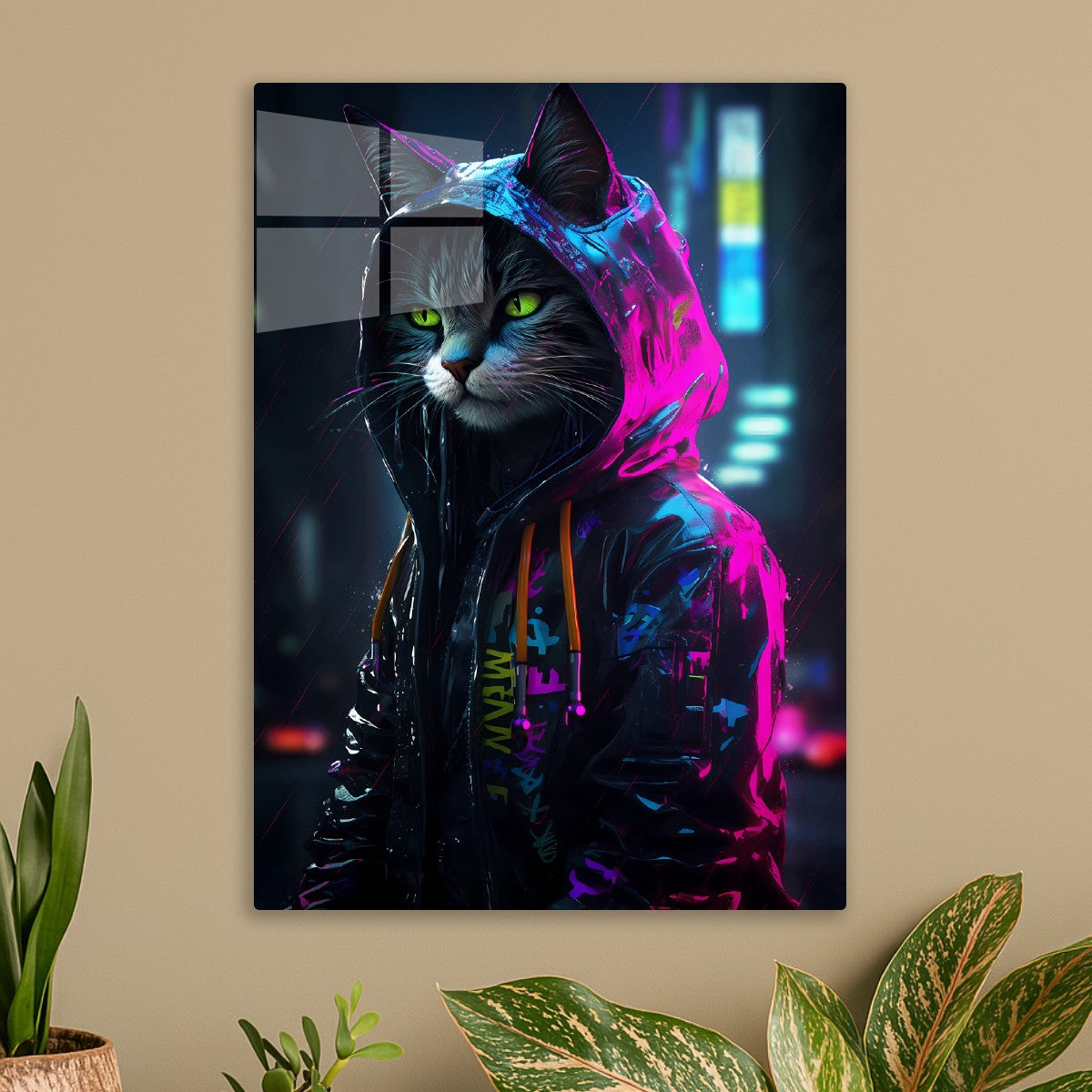 Cyberpunk Future Cat Neon
