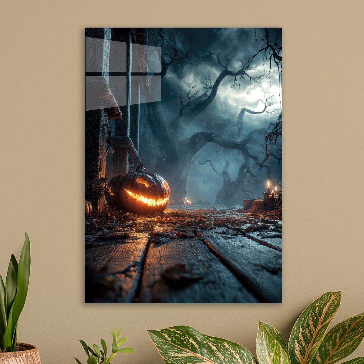 Sinister Pumpkin On Porch