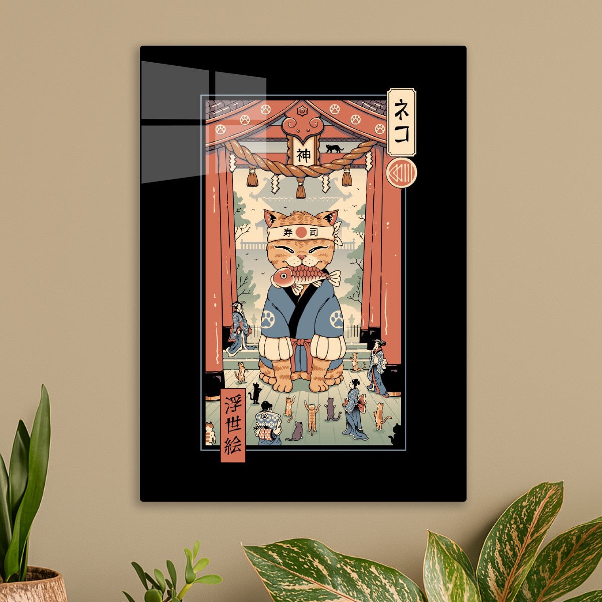 Samurai Lucky Cat Ukiyo-e 