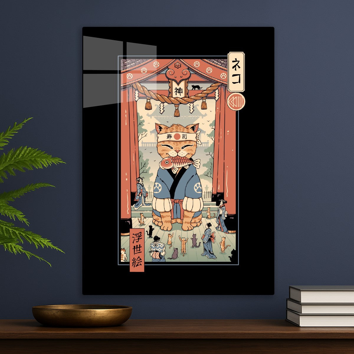 Samurai Lucky Cat Ukiyo-e 