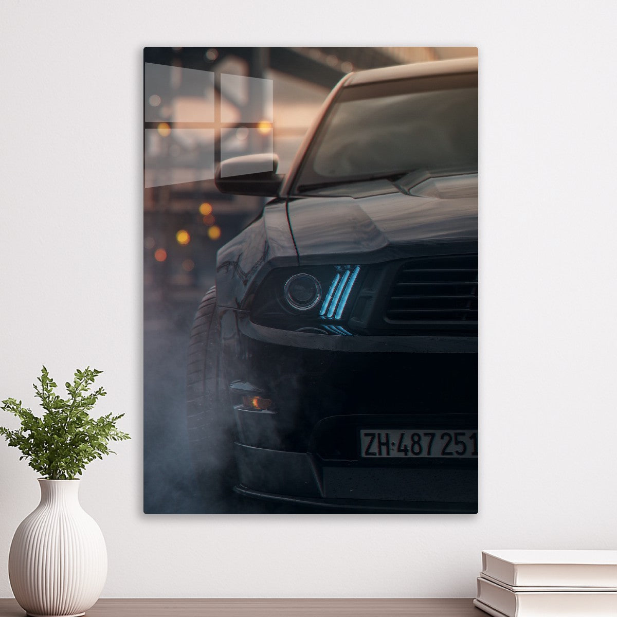 Dust black Ford Mustang 