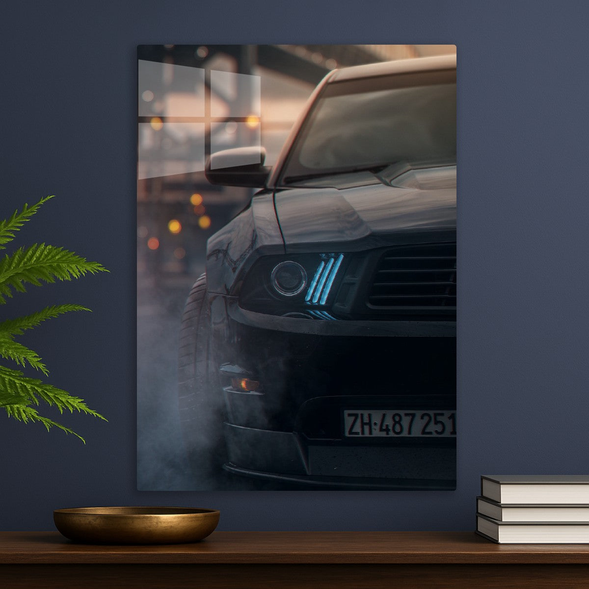 Dust black Ford Mustang 