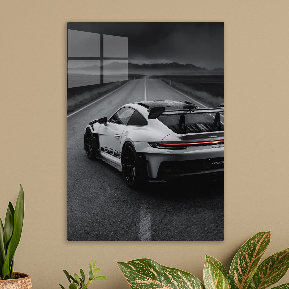 White Back Porsche 911