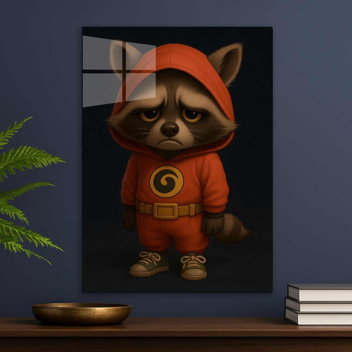 Raccoon in hoodie