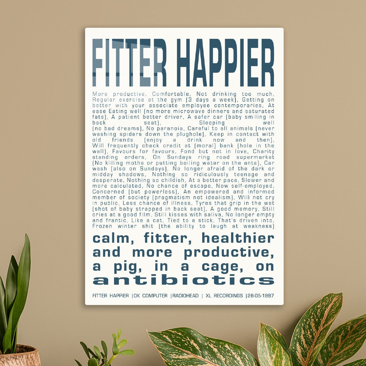 Fitter Happier Radiohead Text