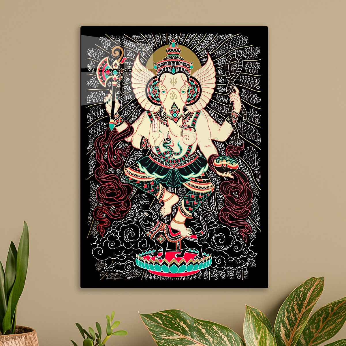 Abstract Floral Ganesha