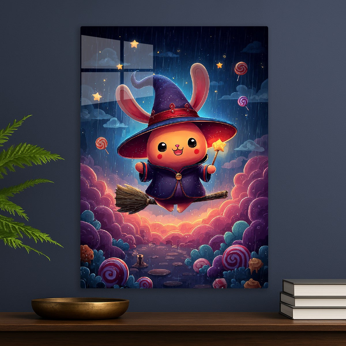 Cute Witch Bunny Flying