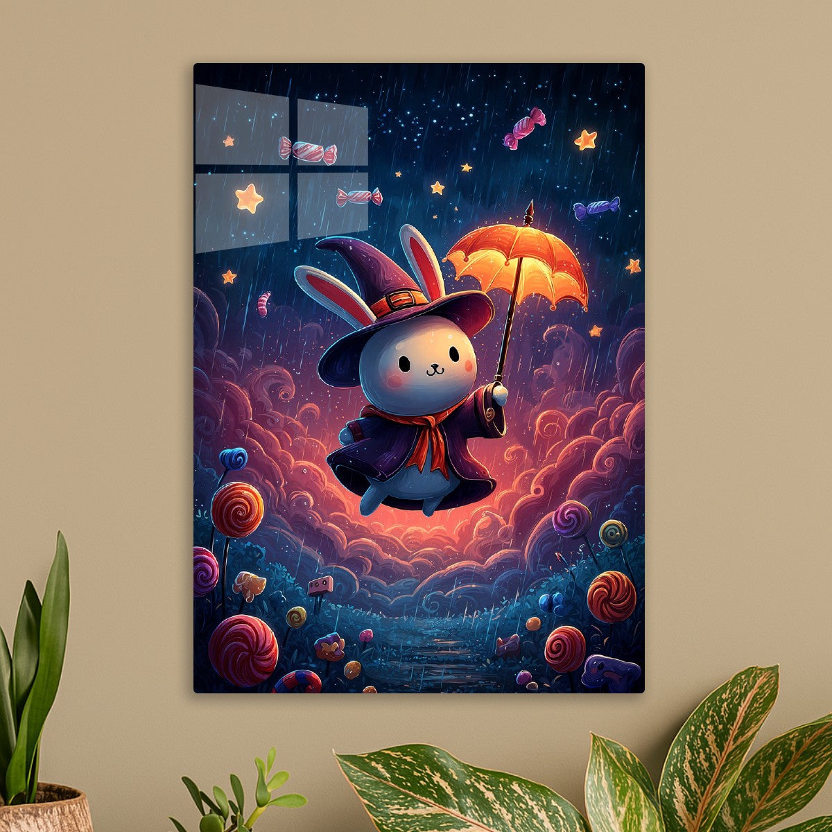 Bunny Witch with Umbrella