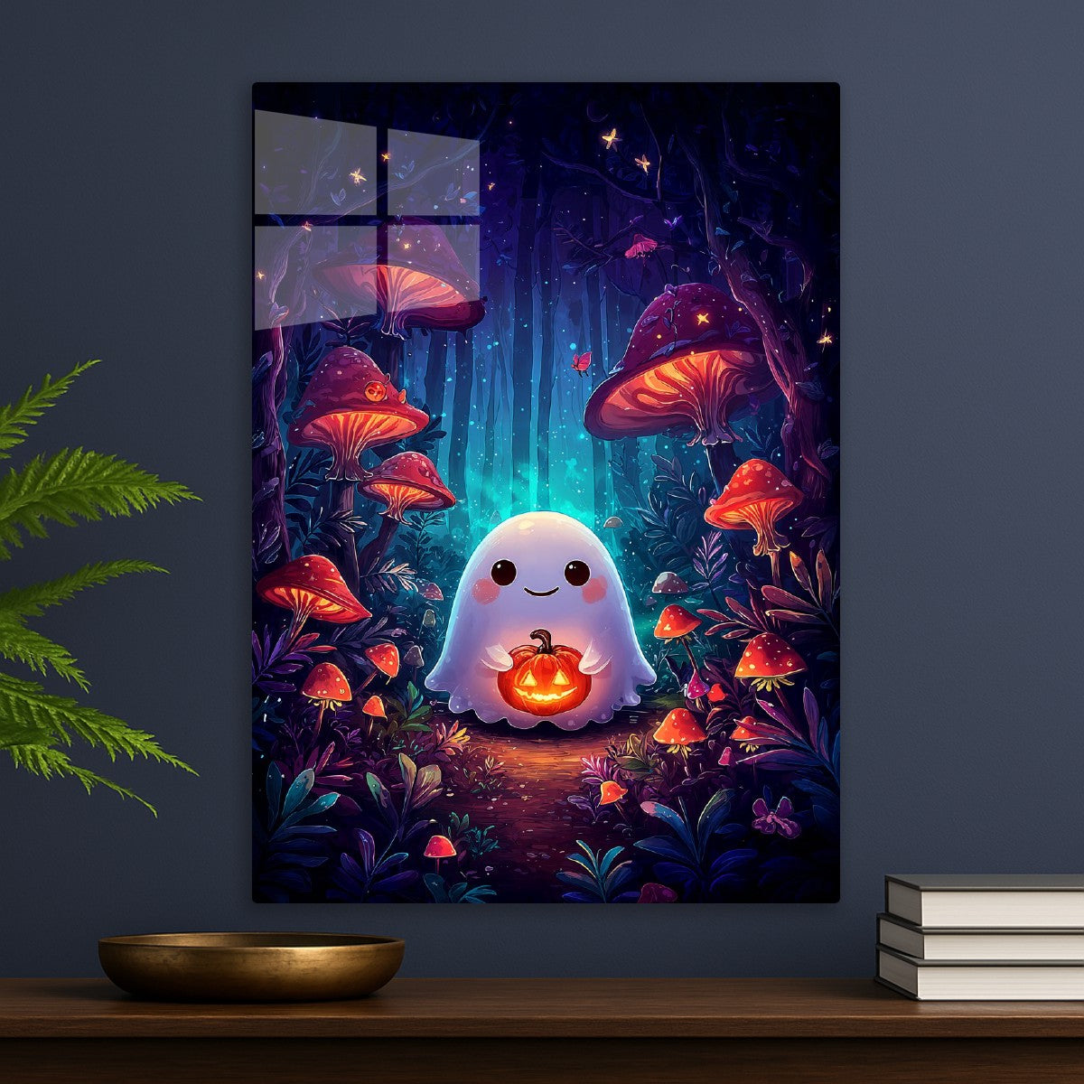 Ghost with Pumpkin Glow
