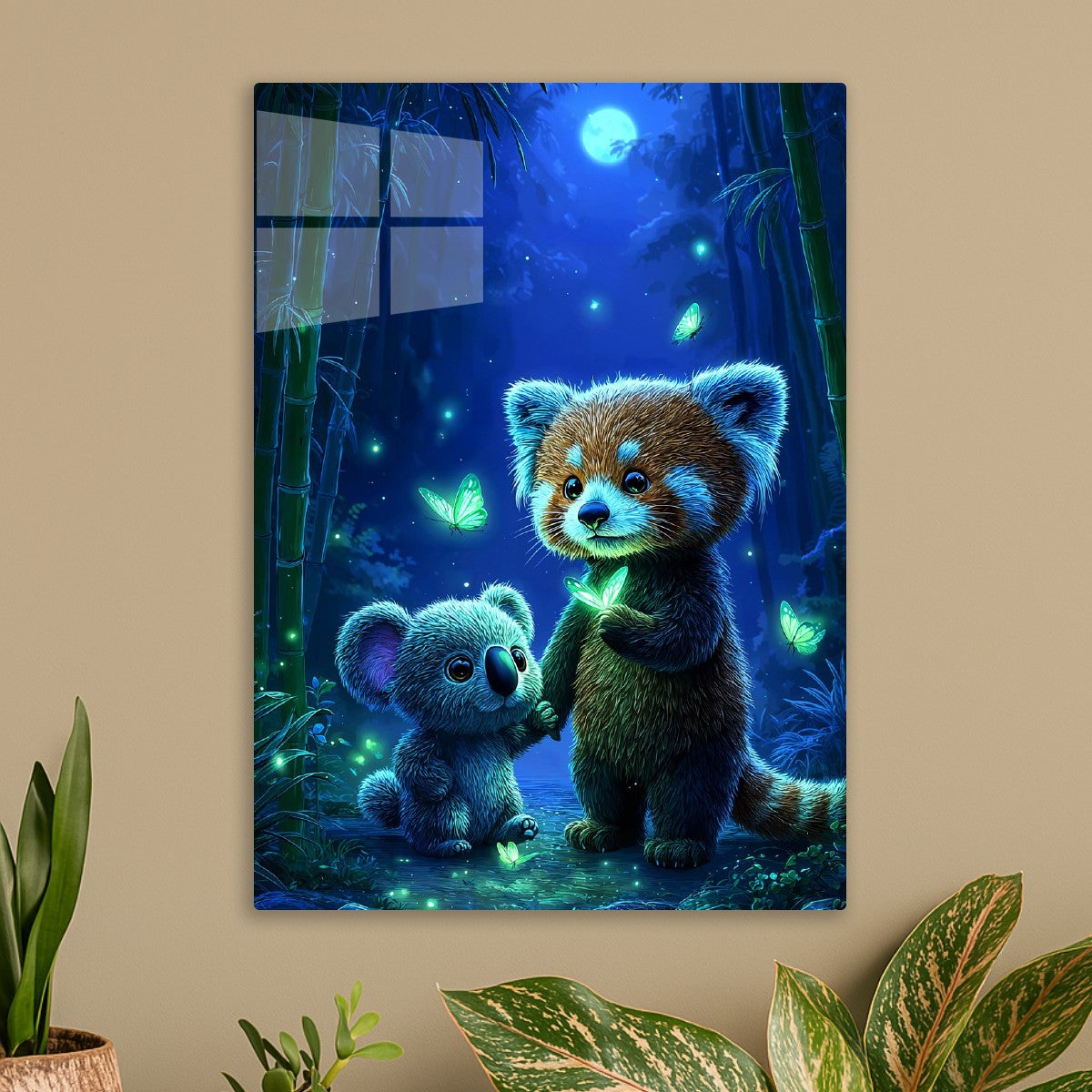 Panda & Koala in Moonlight