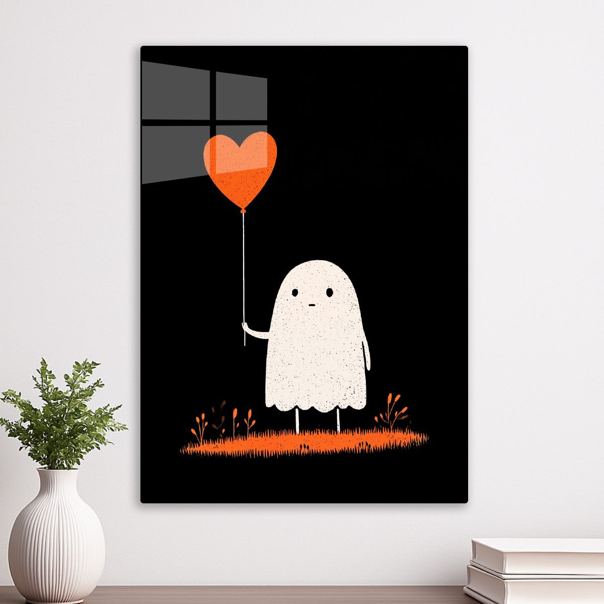 Ghost Holding Heart Balloon