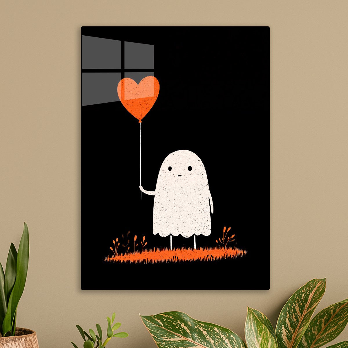 Ghost Holding Heart Balloon