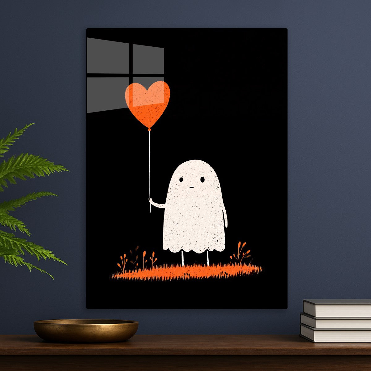 Ghost Holding Heart Balloon