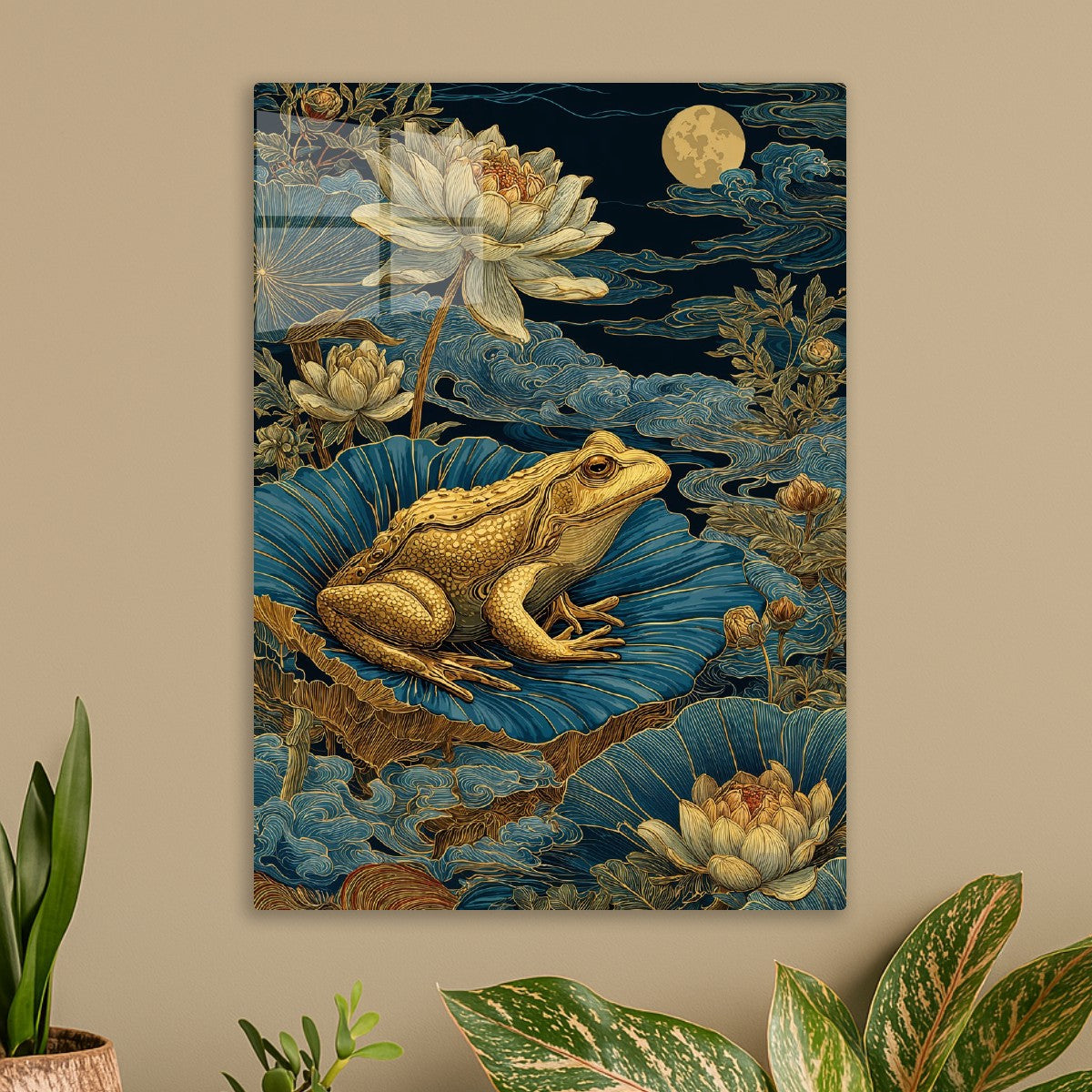 Golden Frog Under Moonlight