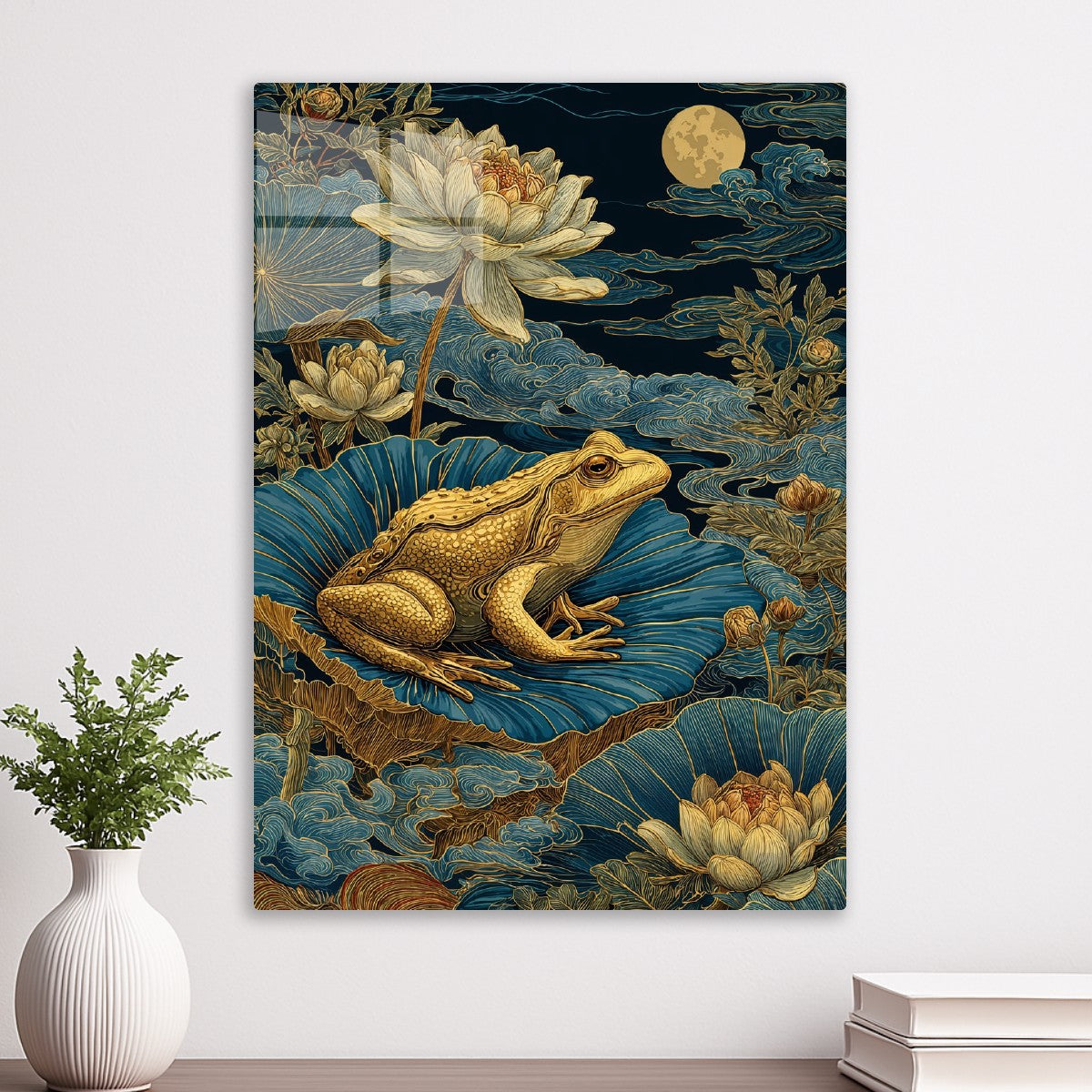 Golden Frog Under Moonlight