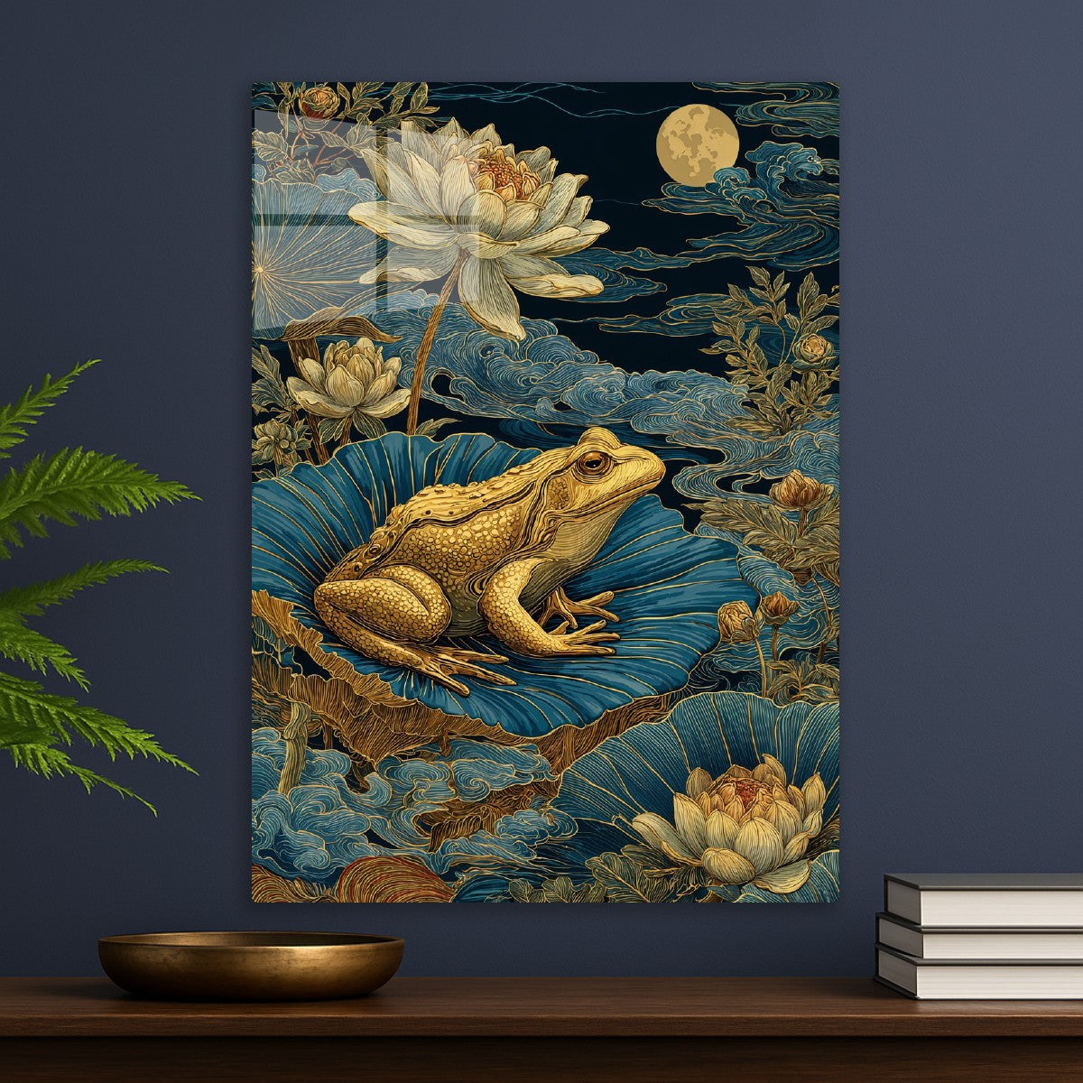 Golden Frog Under Moonlight