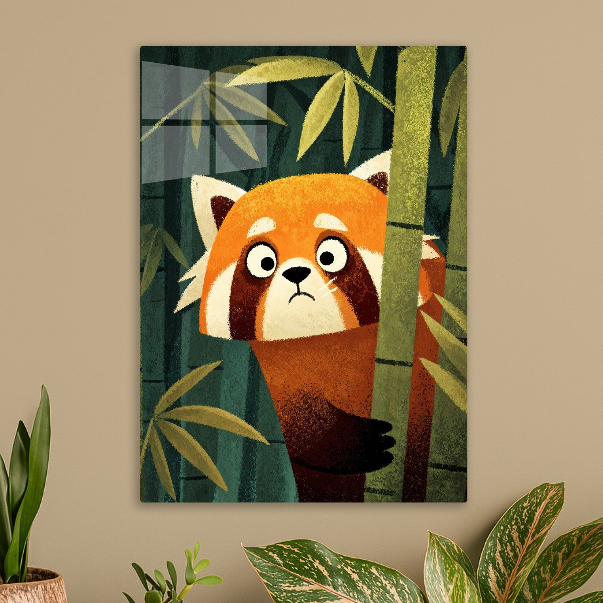 Shy Red Panda Peeking