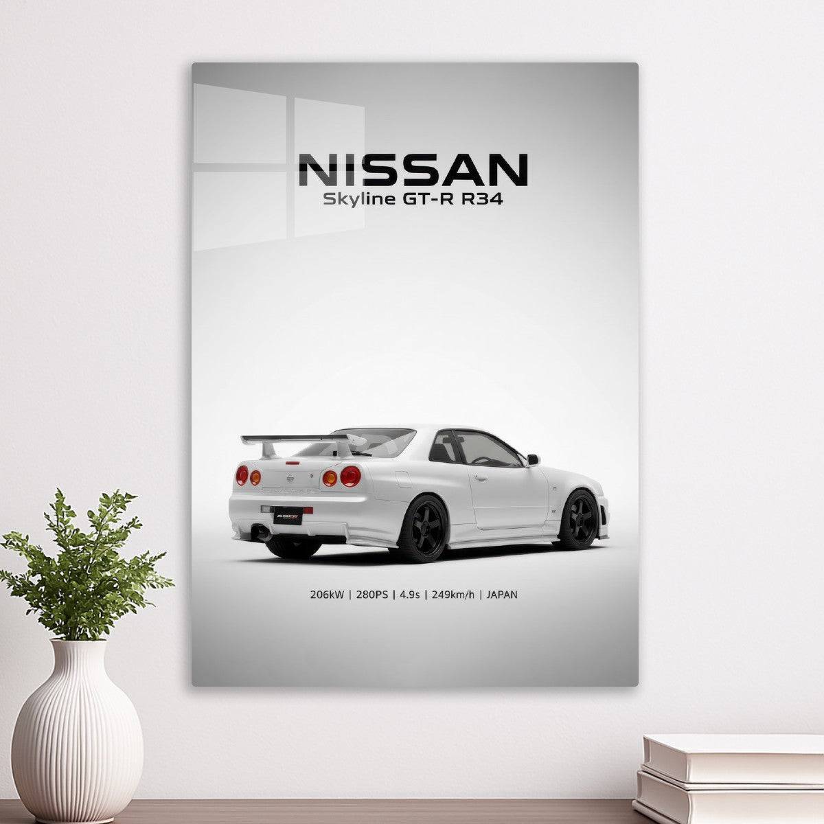 Nissan skyline GTR R34  white