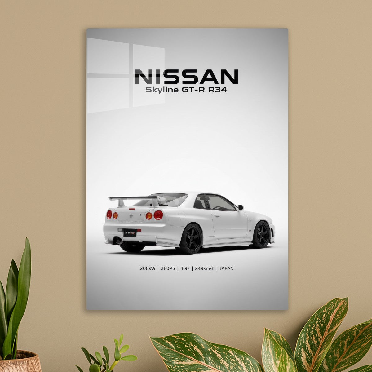 Nissan skyline GTR R34  white