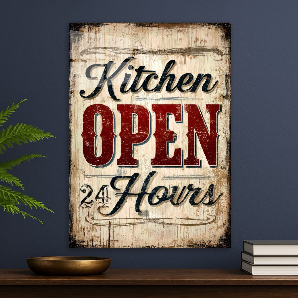 Rustic Kitchen Open Sign