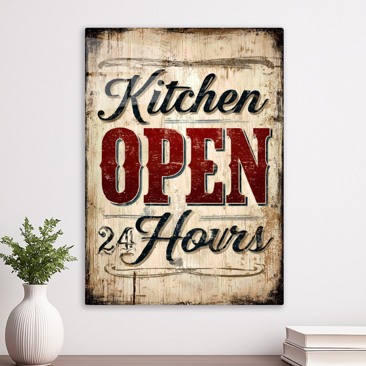 Rustic Kitchen Open Sign