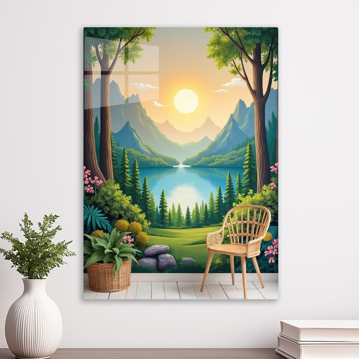 Forest Frame: A Sunlit Mountain