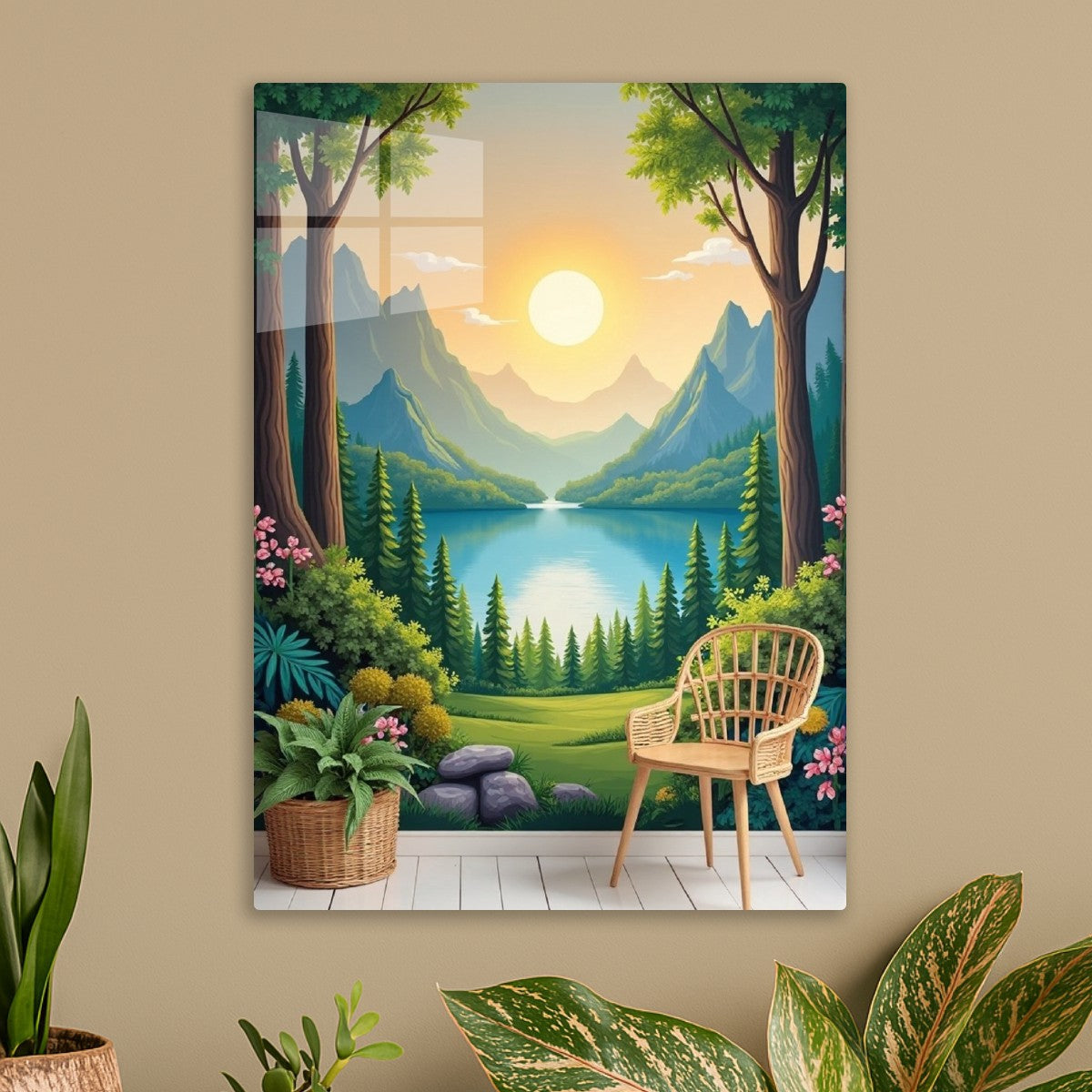 Forest Frame: A Sunlit Mountain