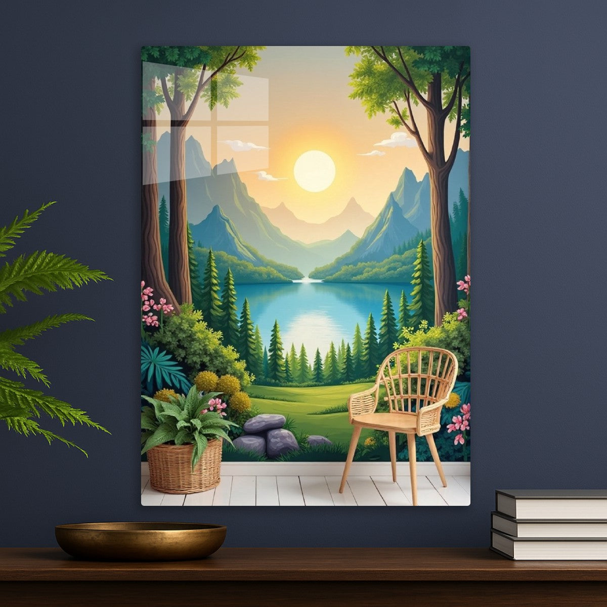 Forest Frame: A Sunlit Mountain
