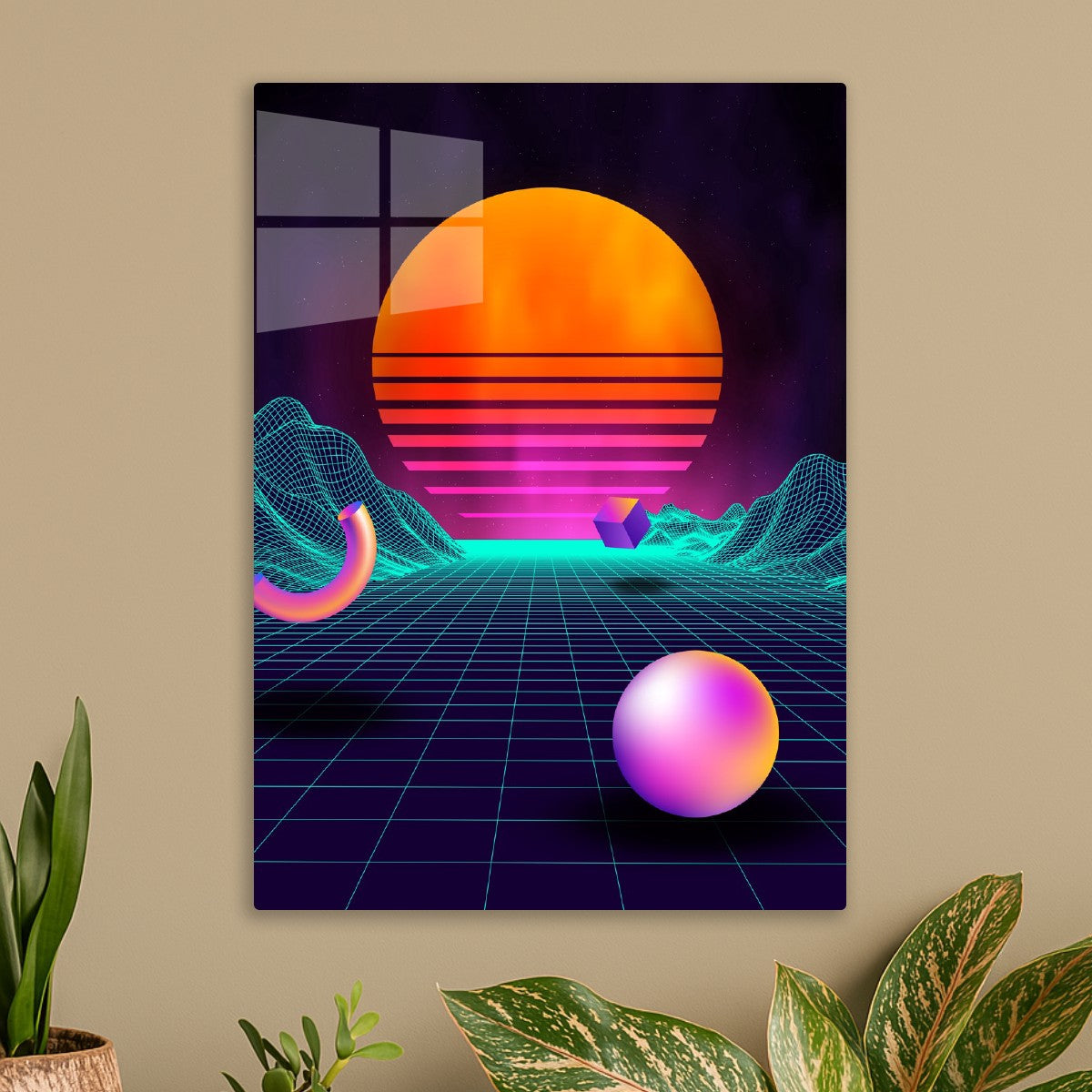 Neon retrowave sunrise