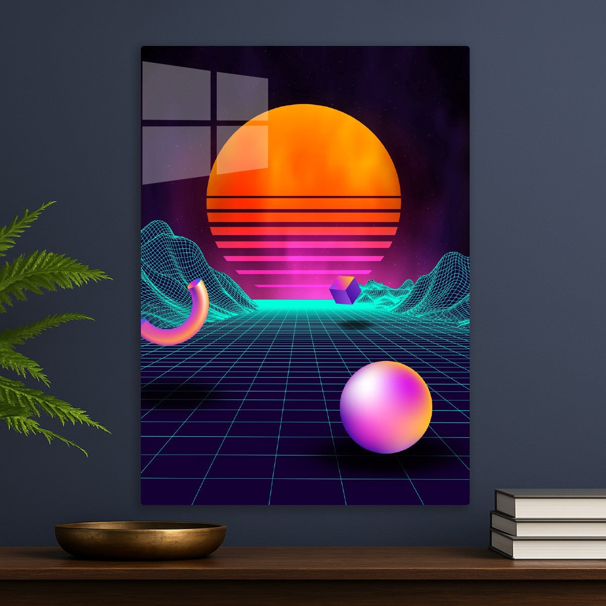 Neon retrowave sunrise